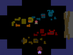 Random_Frisk's tweet photo. *It looks like all of these animatronics were disassembled!
*And it seems like someone entered that mysterious room up ahead... https://t.co/eqzMUZIG9v