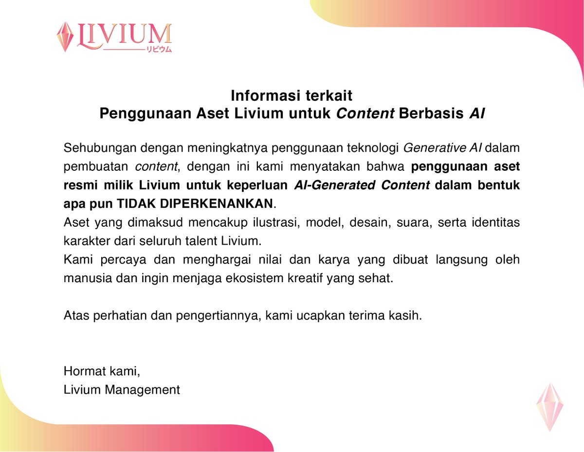 Pengumuman Terkait AI-Generated Content