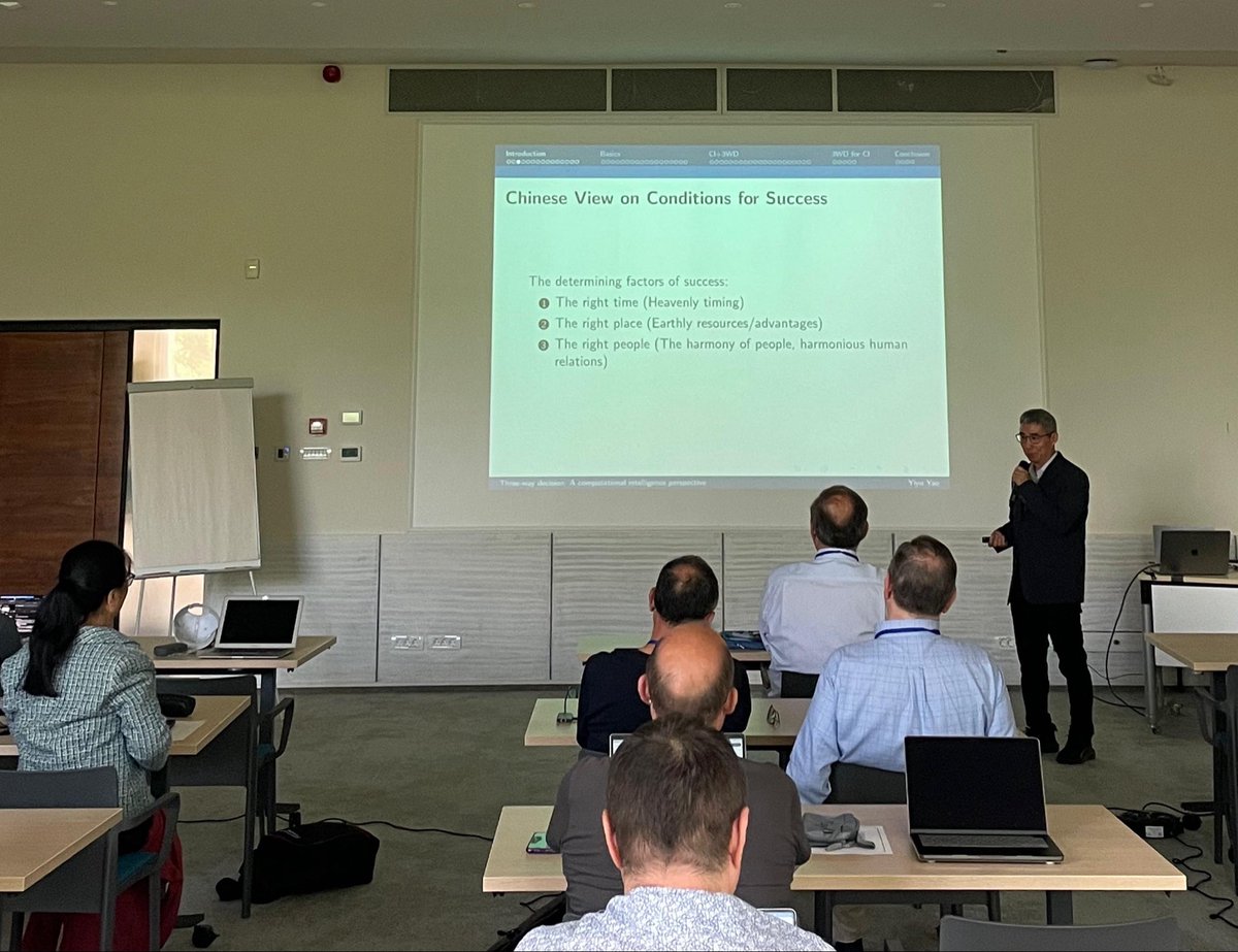 ESCIMconference's tweet photo. From theory to practice at #ESCIM2026! 🚀
Prof. Yiyu Yao is breaking down #GranularComputing in his keynote. By "thinking in threes," he’s paving the way for smarter, human-centric algorithms. 📐🤖
#ThreeWayDecision #AI #MachineLearning #DataScience #Timisoara #Research https://t.co/qjXzJNhEre