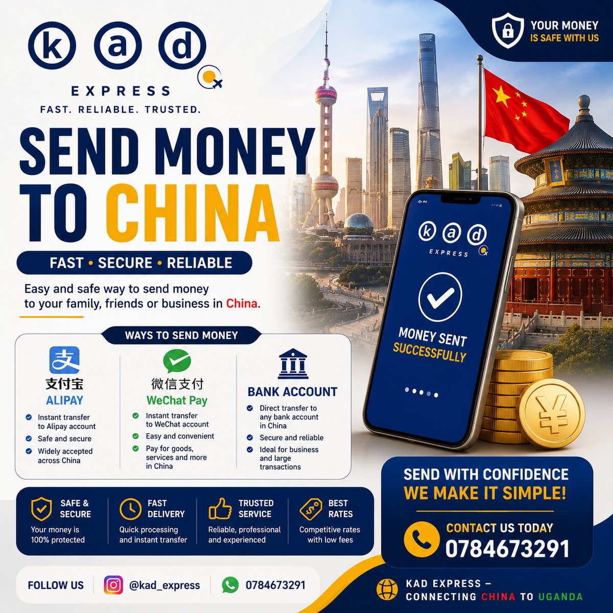 kad_express's tweet photo. Need to pay suppliers in China? 🇨🇳💸

KAD EXPRESS makes international payments simple and reliable.
Send directly to:
✔ Alipay
✔ WeChat Pay
✔ Bank Accounts

Secure • Fast • Professional

📞 0784673291
IG: @kad_express
#KadExpress #ChinaPayments #ImportBusiness #MoneyTransfer https://t.co/Do4yrI1asY
