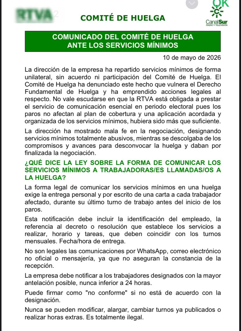 plazaro67's tweet photo. Los profesionales de #CanalSur paramos hoy en defensa de una información libre de injerencias política y por el cumplimiento del SP encomendado, con plantillas estables y sin externalizaciones. La Dirección, después de mentir, ahora vulnera el derecho a la huelga #Andalucía https://t.co/XZdrofk5FJ