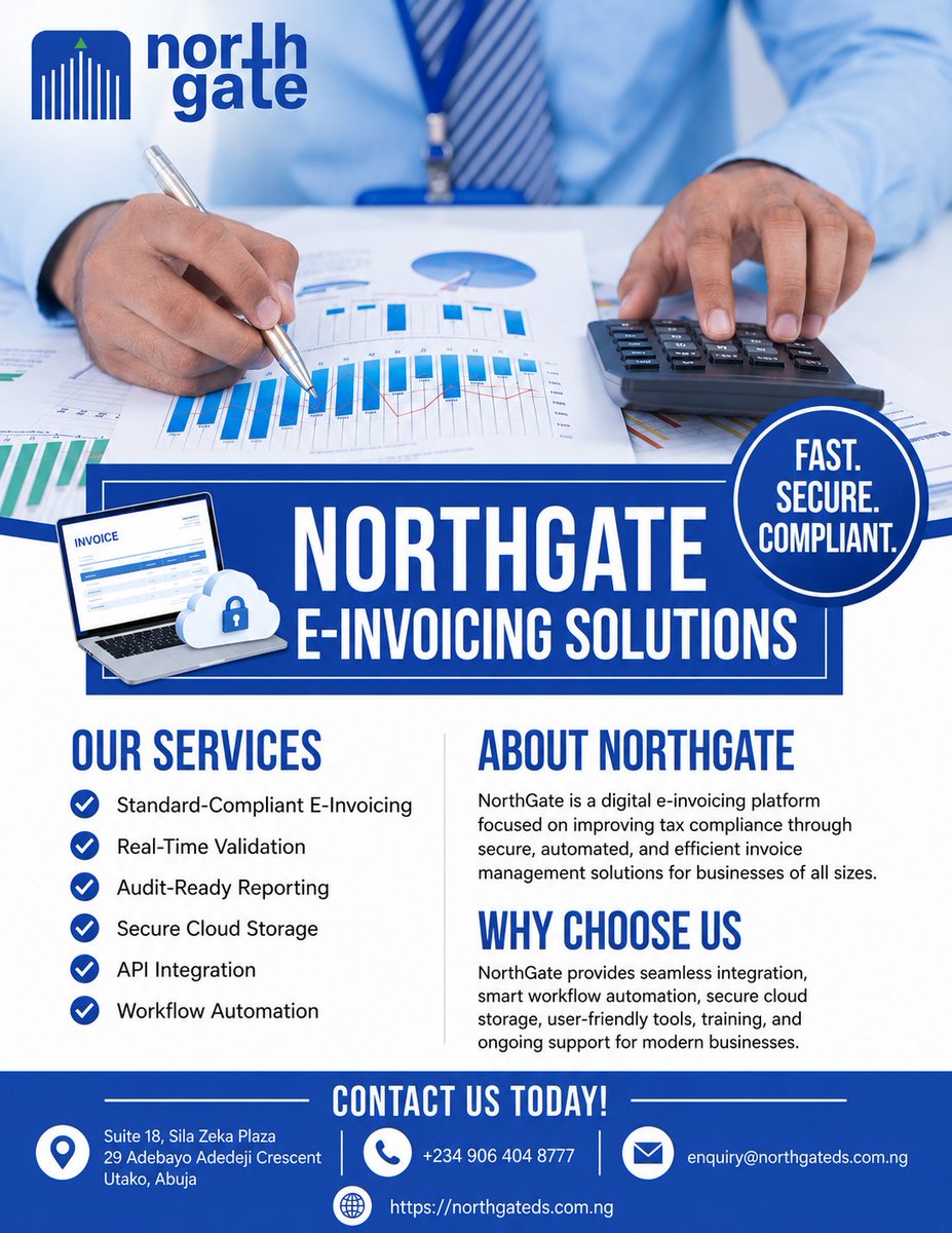 _northgates_'s tweet photo. Tired of invoice errors and stressful tax documentation? NorthGate helps businesses automate invoicing, validate records in real time, and keep documents secure in the cloud. #TaxCompliance #EInvoicing #Fintech #BusinessGrowth #DigitalTransformation #Accounting #SMEs  #Finance https://t.co/zFGnPeZ5Pc