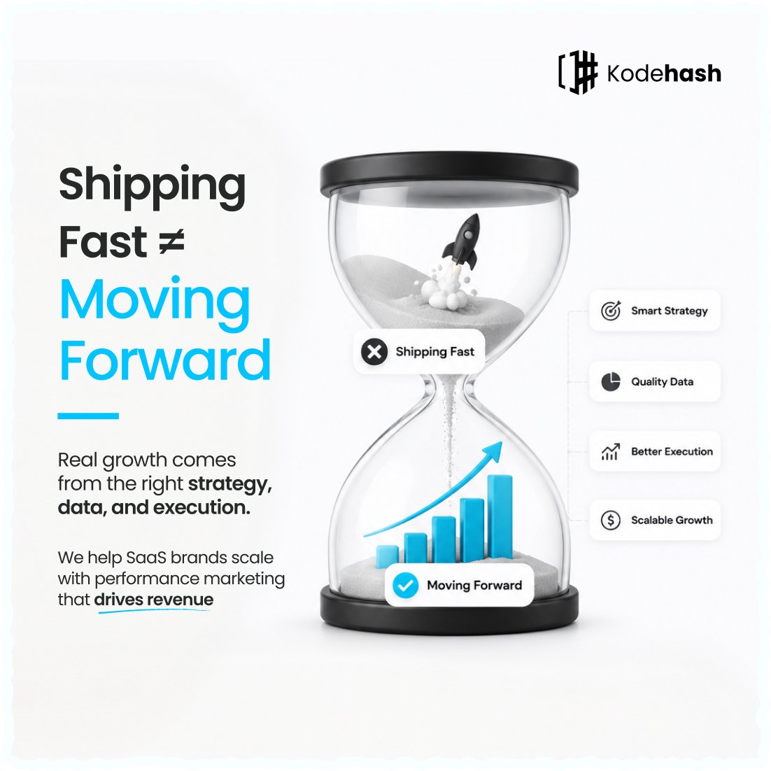 Kodehash1's tweet photo. Everyone wants faster shipping.
Few focus on better direction.
More features.
More sprints.
More launches.
But growth doesn’t come from speed alone.
It comes from:
• Better decisions
• Reliable data
• Strong execution https://t.co/ViGFCWmkzL