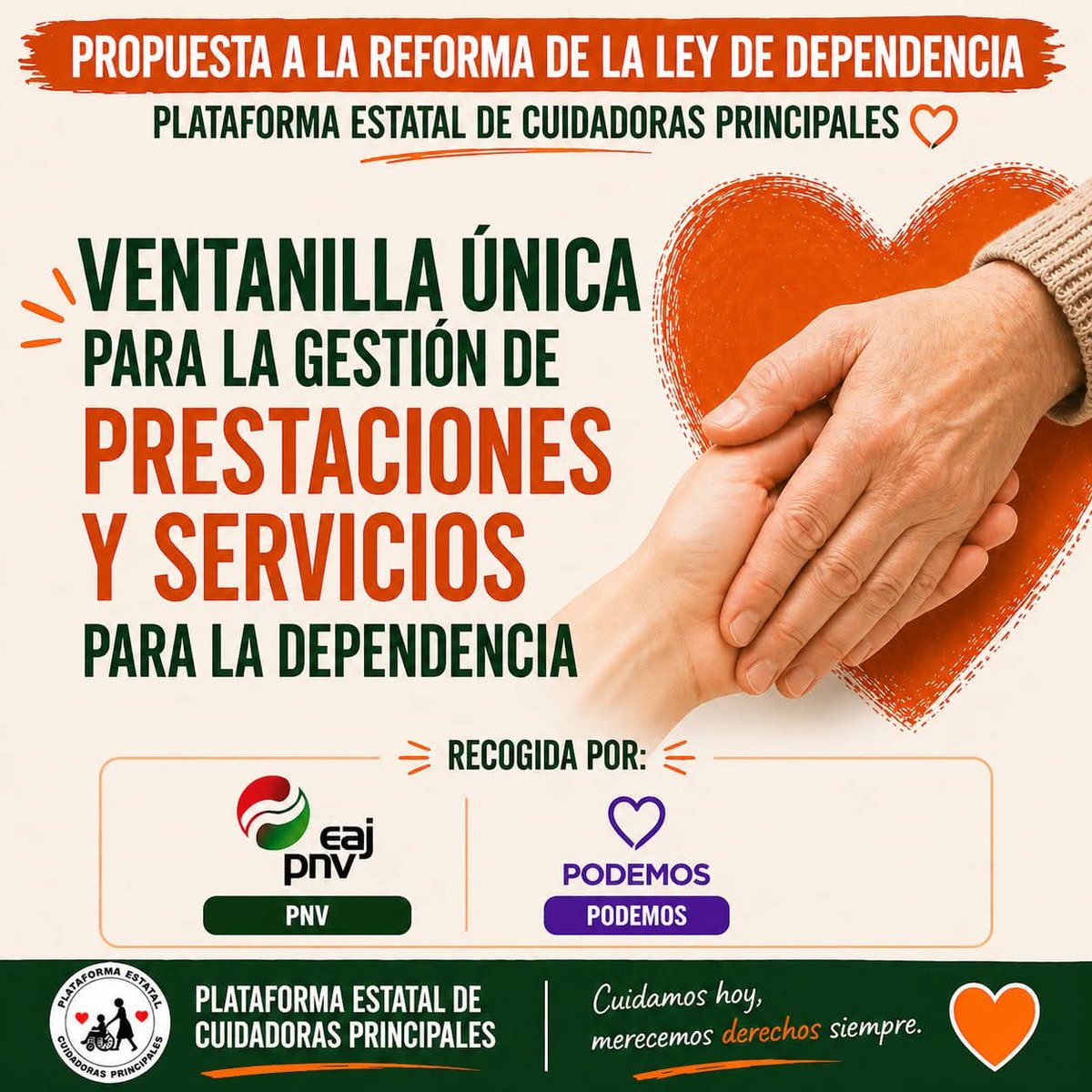 PEcuidadoraprin's tweet photo. Nuestra propuesta para una ventanilla única para la gestión de prestaciones y servicios, se ha añadido a las enmiendas de la nueva ley de dependencia por parte de @eajpnv   @PODEMOS

Estaremos mirando @pbustinduy   @MSocialGob  @mMinisterio https://t.co/EzgxqsACkV
