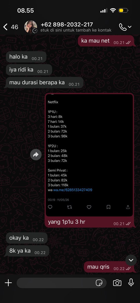 getrestplease's tweet photo. @DinoAlba61149 uang seucrit aja di ambil ye, tiati yang mau beli netflix di dia bejir lah gua mau beli buat tadi malem maraton dr stone malah gajadi #zonauangㅤ 

jan salahin gua ya soal nya lu di chat ga bales padahal udah di tungguin #penipu 

+62 898-2032-217 no nya https://t.co/Y9fofi0aJ6