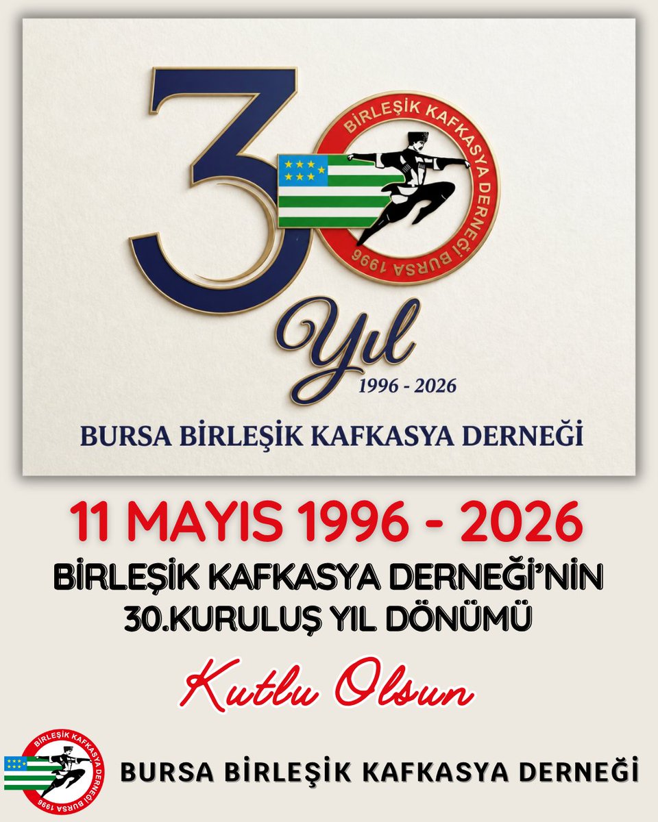 bkdbursa's tweet photo. 11 Mayıs 1918’de sönmez bir meşale olarak yakılan bağımsızlık ruhu, tam 78 yıl sonra, 11 Mayıs 1996’da Bursa’mızda kurulan Bursa Birleşik Kafkasya Derneği ile aynı heyecan ile yeniden hayat buldu.
Kuzey Kafkasya Cumhuriyeti’nin ve derneğimizin kuruluş yıl dönümü kutlu olsun! https://t.co/72uFZwEDEN