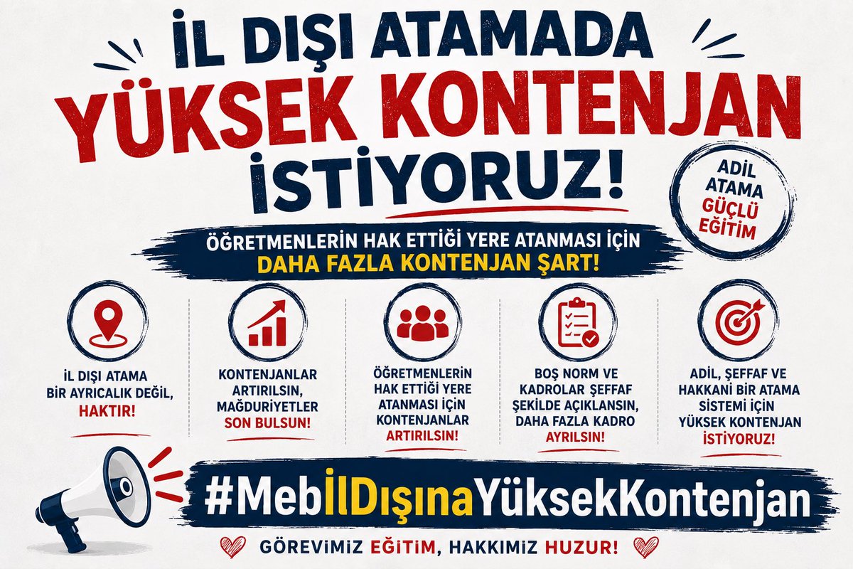 Ulg70869Ulgore's tweet photo. #MEBilDışınaYüksekKontenjan
İl dışı bol kontenjanlı gerçek bir iller arası tayin istiyor. 14 Mayıs’ta açıklanan liste yılların mağduriyetini gidermeli!
 @tcmeb @Yusuf__Tekin @cftcblnt @mebpgm @talatyavuz29 @TalipGeylan06 @kademozbay_ @oguzozat @leventkuruoglu @alper_ogretici https://t.co/zPIlN6UMTM
