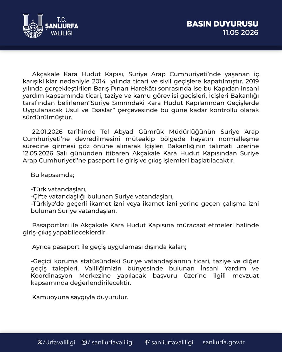 T.C. ŞANLIURFA VALİLİĞİ tweet media