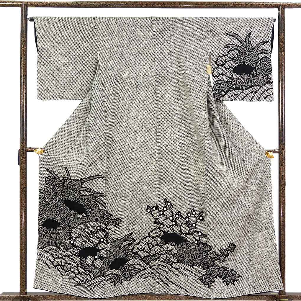 千♡✿裄丈68✿アンティーク長羽織♪鹿の子絞り♪地紋入り♪正絹 お正月に♪ Prices down）(中古品)羽織 「紫 鹿の子絞り」 正絹 総絞り 羽織り