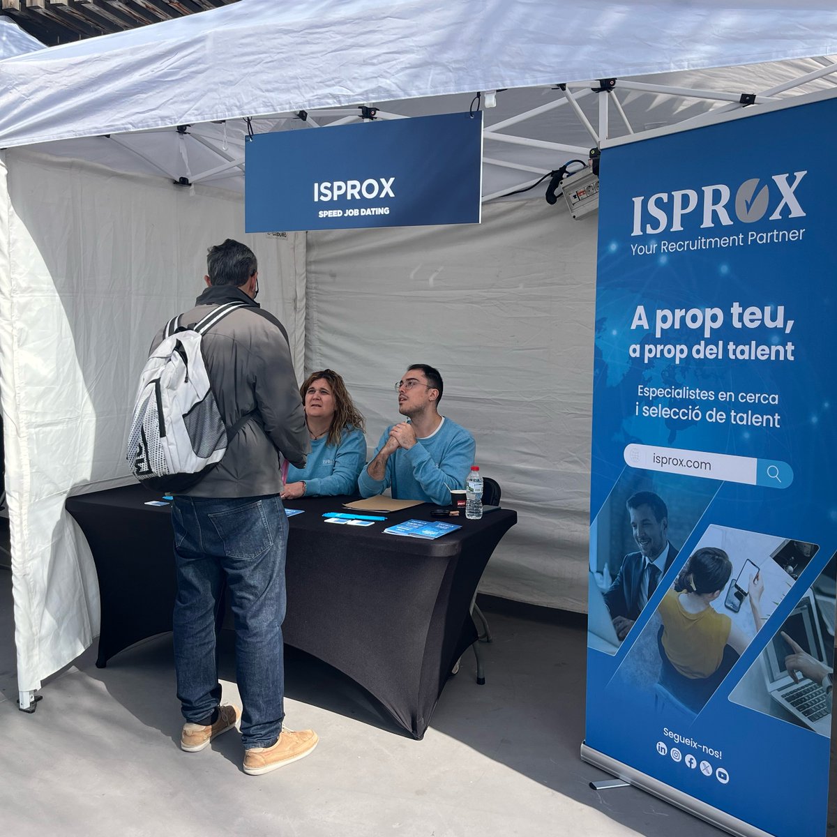 isproxwork's tweet photo. 📍 Elba Castro, David Bermejo y Sandra Abella de #ISPROXTerrassa participaron en el Speed Job Dating celebrado en Parc Vallès (Terrassa), una jornada dinámica orientada a acercar el talento al mercado laboral de forma directa y cercana.

#ISPROXAlDía https://t.co/ZRRYqLTqfM