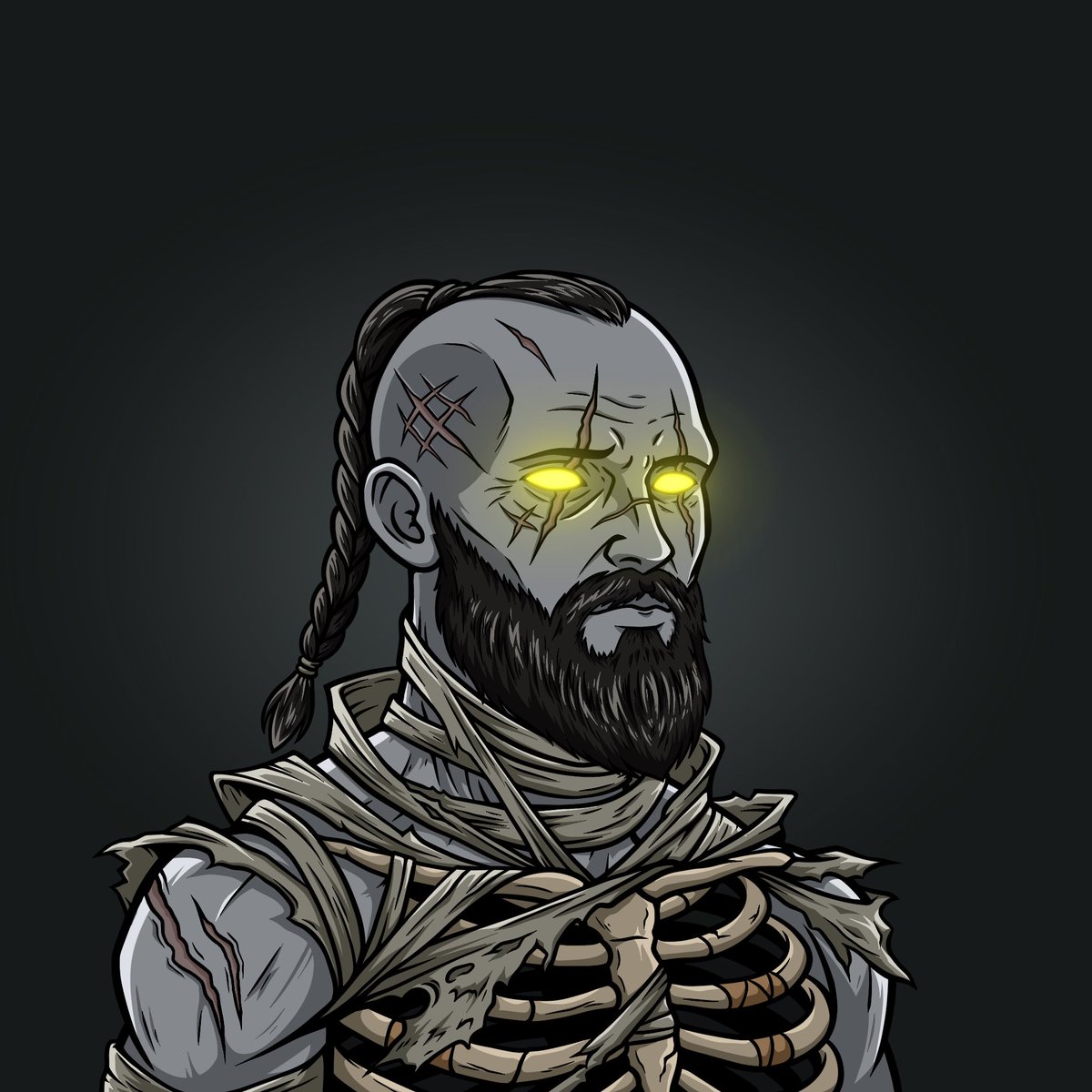 FallenNeogods's tweet photo. 1/1 reveal - Vaelmir 

Vaelmir is one of the most feared fallen gods, keeper of the secrets hidden within the Abyss. His glowing yellow eyes pierce through the darkness, and every truth he speaks has the power to shatter minds and kingdoms. https://t.co/t10euIncNM