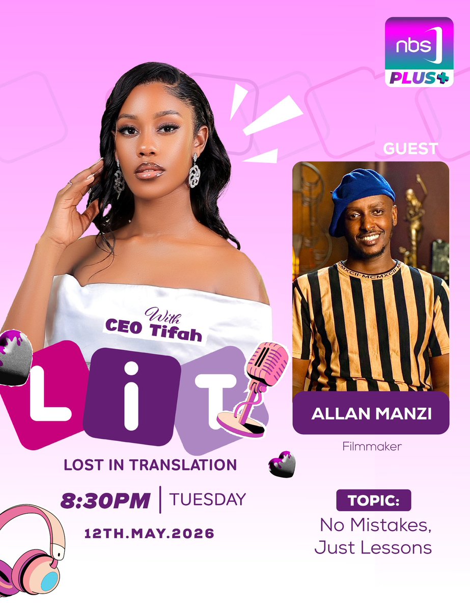 nbsplusug's tweet photo. Join @CeoTifah on #NBSPlusLiT as she sits down with filmmaker Allan Manzi for an inspiring conversation on growth, challenges, and the lessons behind the journey. 

Catch the full conversation this Tuesday at 8:30PM on NBS Plus.

#NbsPlus #BeYou https://t.co/YEg43W714n