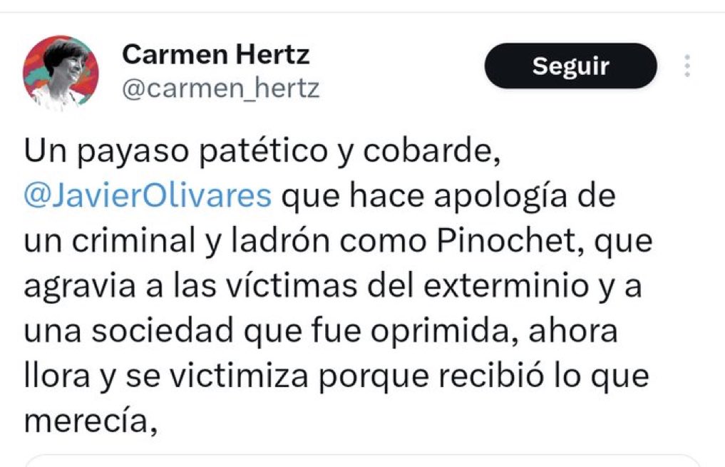 La vieja menopausica de <a href="/carmen_hertz/">Carmen Hertz</a> incitando al odio como siempre