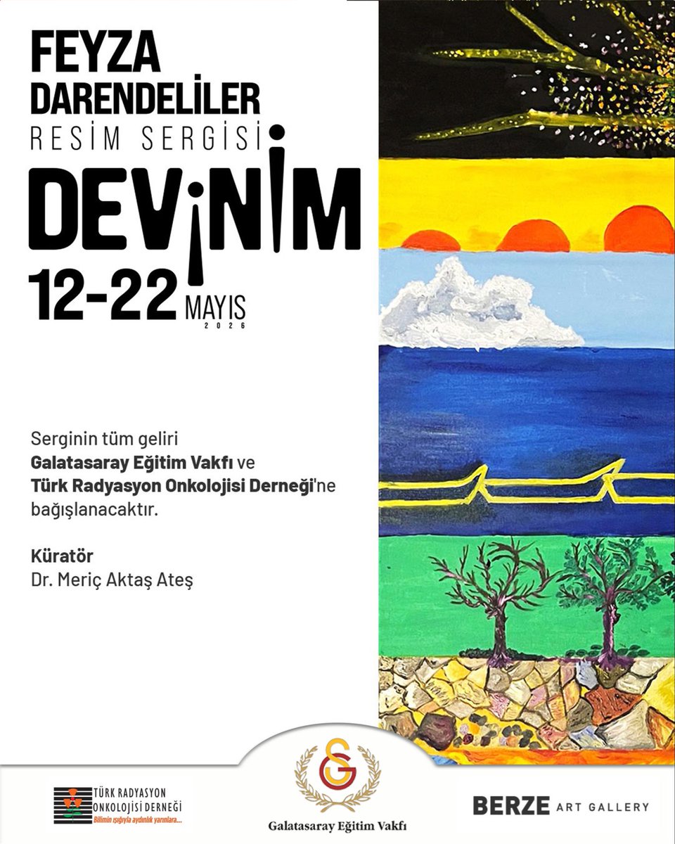 GS_EgitimVakfi's tweet photo. Prof. Dr. Feyza Darendeliler’in, Prof. Dr. Emin Darendeliler (GSL 106) anısına hazırladığı “Devinim” sergisinin geliri; kardeşlerimizi desteklemek amacıyla Galatasaray Eğitim Vakfı’na ve Türk Radyasyon Onkolojisi Derneği’ne bağışlanacaktır. Bu anlamlı yolculuğa siz de ortak olun. https://t.co/vYiU1nlazE