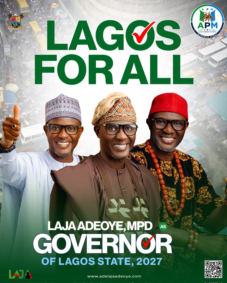 NGRWailers's tweet photo. ONE Lagos for all is sacrosanct under Laja as the governor of Lagos State.

#Laja4BetterLagos2027
Support #APM https://t.co/PK07B18537