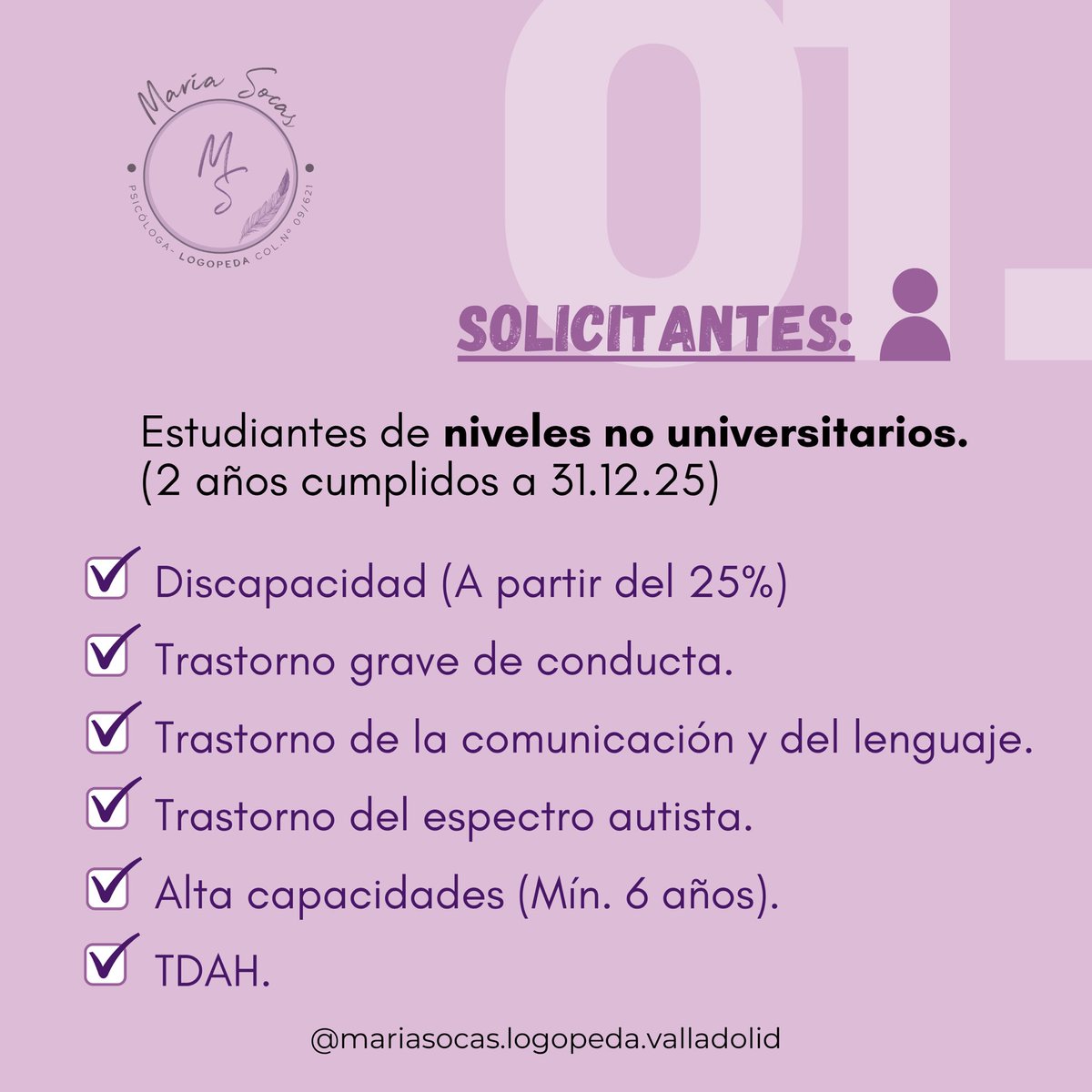 MSocasLogopedia's tweet photo. 📌 El 19 de MAYO, se abre el plazo para solicitar las BECAS de alumnos con necesidades específicas de apoyo educativo (NEAE) para el curso 2026/2027.

⚠️ El plazo finalizará el 10 de SEPTIEMBRE. https://t.co/e0ZgzvTvOD