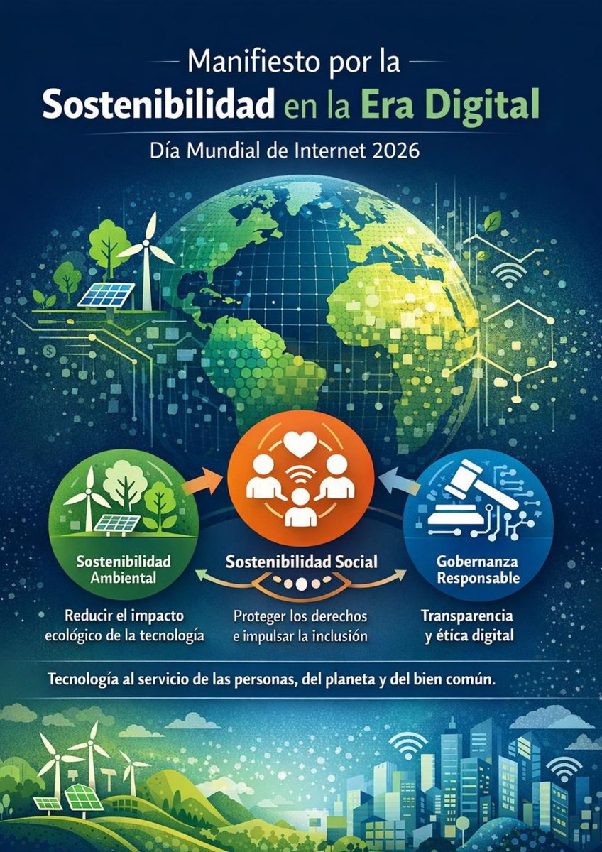 SomosDigital_'s tweet photo. 🌍 El 17 de mayo celebramos el #DíaDeInternet2026, dedicado a la sostenibilidad en la era digital.
Desde Somos Digital hemos creado una landing con recursos y actividades para trabajar este reto desde los Centros de Competencias Digitales.
🔗 https://t.co/SPtF7WqJjs https://t.co/qE8WgV43Na