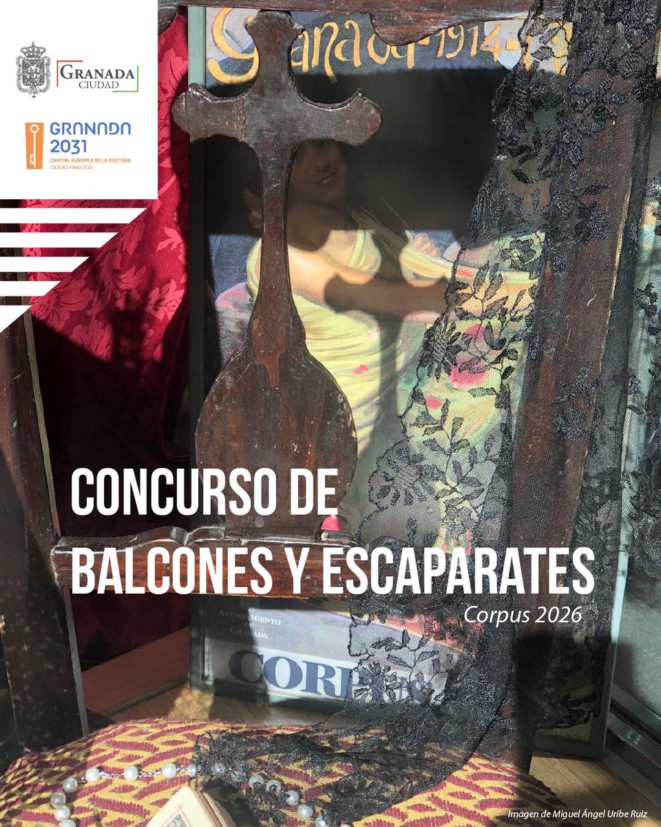 aytogr's tweet photo. Ya está abierto el plazo para participar en el XVI Concurso de Balcones y Escaparates del #CorpusGranada 🌸

Animamos a vecinos y comercios a sumarse a esta tradición que llena de color y arte nuestras calles

Más información: https://t.co/ZqnwTwe6yc

#Corpus2026 #Granada2031 https://t.co/SQro1OeIqd