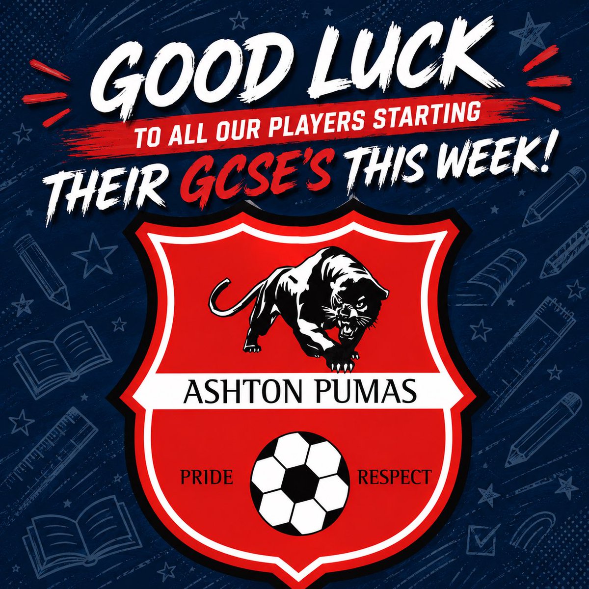 Pumasgfc's tweet photo. Good luck to our Pumas girls who start their GCSEs this week ⚽️📚#mightypumas https://t.co/28nTjRJmhN