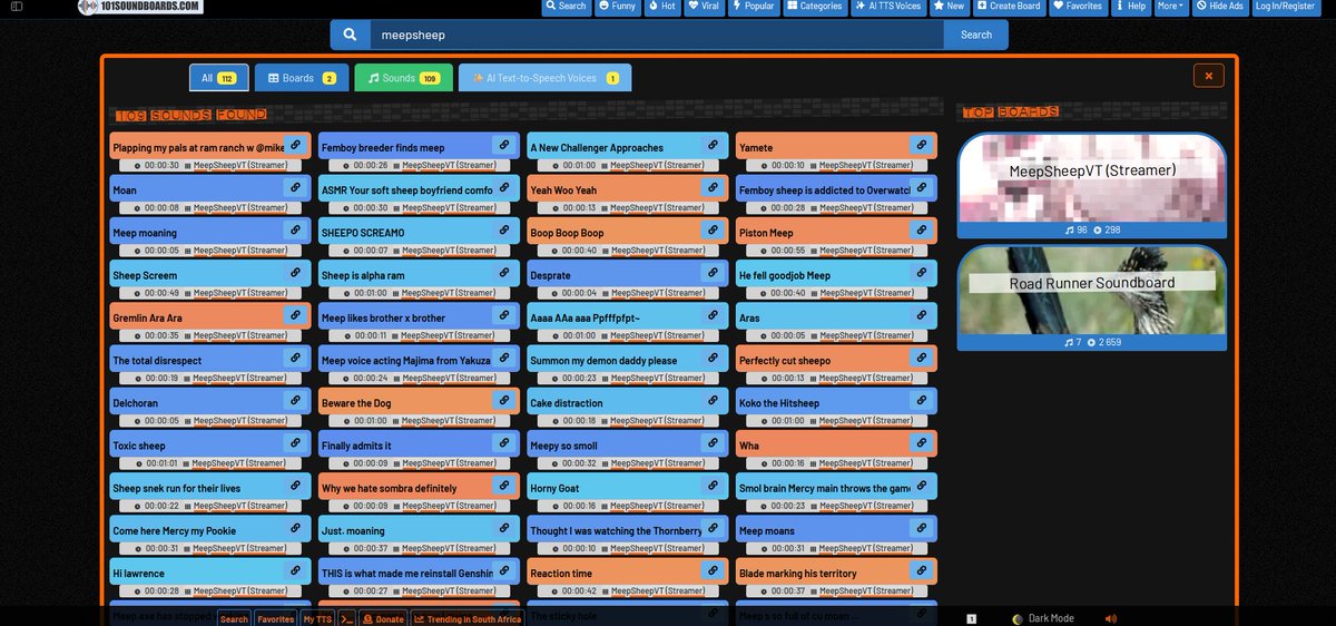 MeepSheepVT's tweet photo. So I decided to check out this website and they have almost all of my clips from Twitch added as sounds https://t.co/UUKmnhxczh