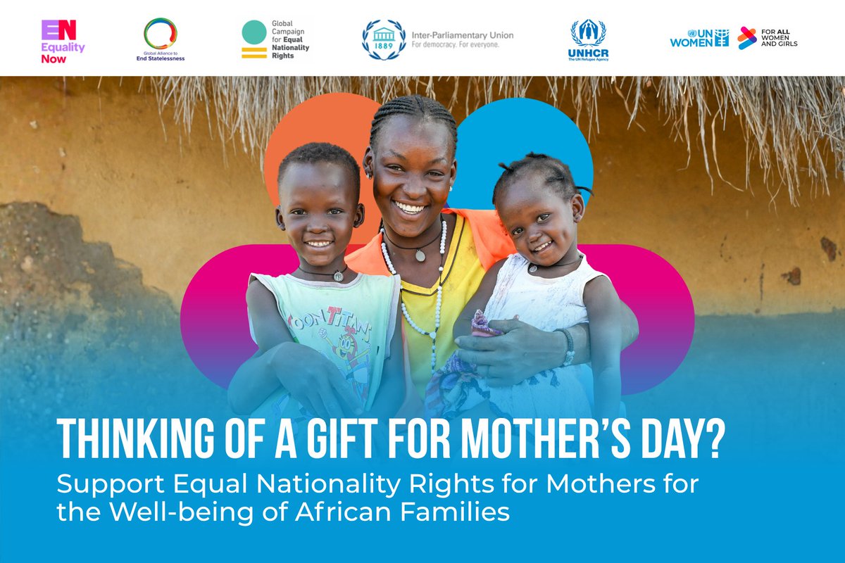unwomenafrica's tweet photo. This #MothersDay, we honour mothers by calling for equal nationality rights that protect women, children and families.

No mother should be denied the right to pass nationality to her children.

#ForAllWomenAndGirls

Read more: https://t.co/3QXvlzPpi0 https://t.co/efreYOAtdP