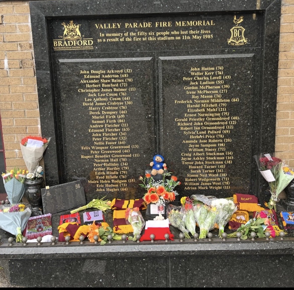 Iandennisbbc's tweet photo. 41 years on but will never forget. Remembering the 56 who lost their lives and those still affected by the tragic events 11.5.85. 

#bcafc #imps https://t.co/AnIje9xowr