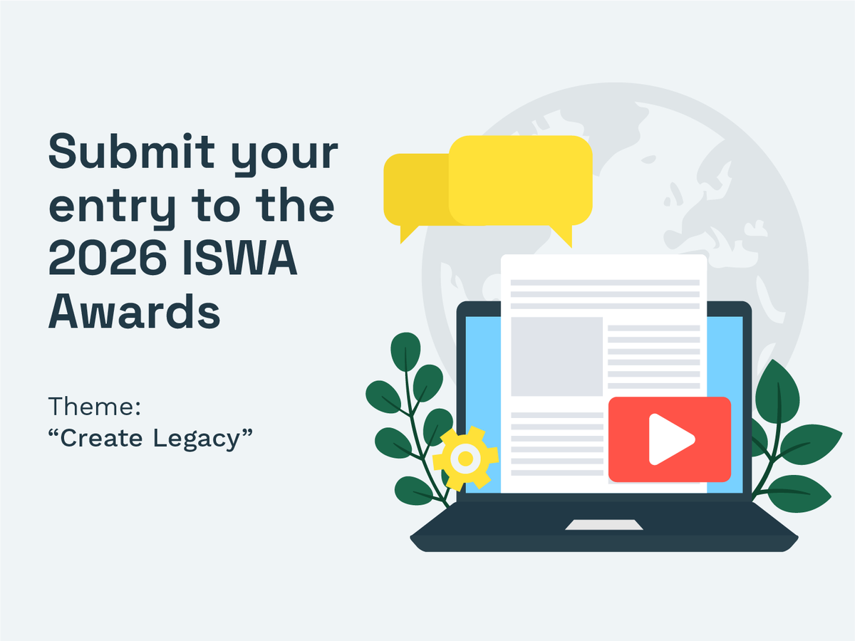 ISWA_org's tweet photo. ‼️Deadline extended!  for the 2026 #ISWAAwards! 🏆
This year's theme is "Create Legacy". Categories: Communication, Video and Publication.

Prizes include free full passes to the #ISWA2026 World Congress and ISWA membership!
Deadline: 20th May 2026. 
🔗 https://t.co/a77UBuiJrf https://t.co/21P3LjrwJq