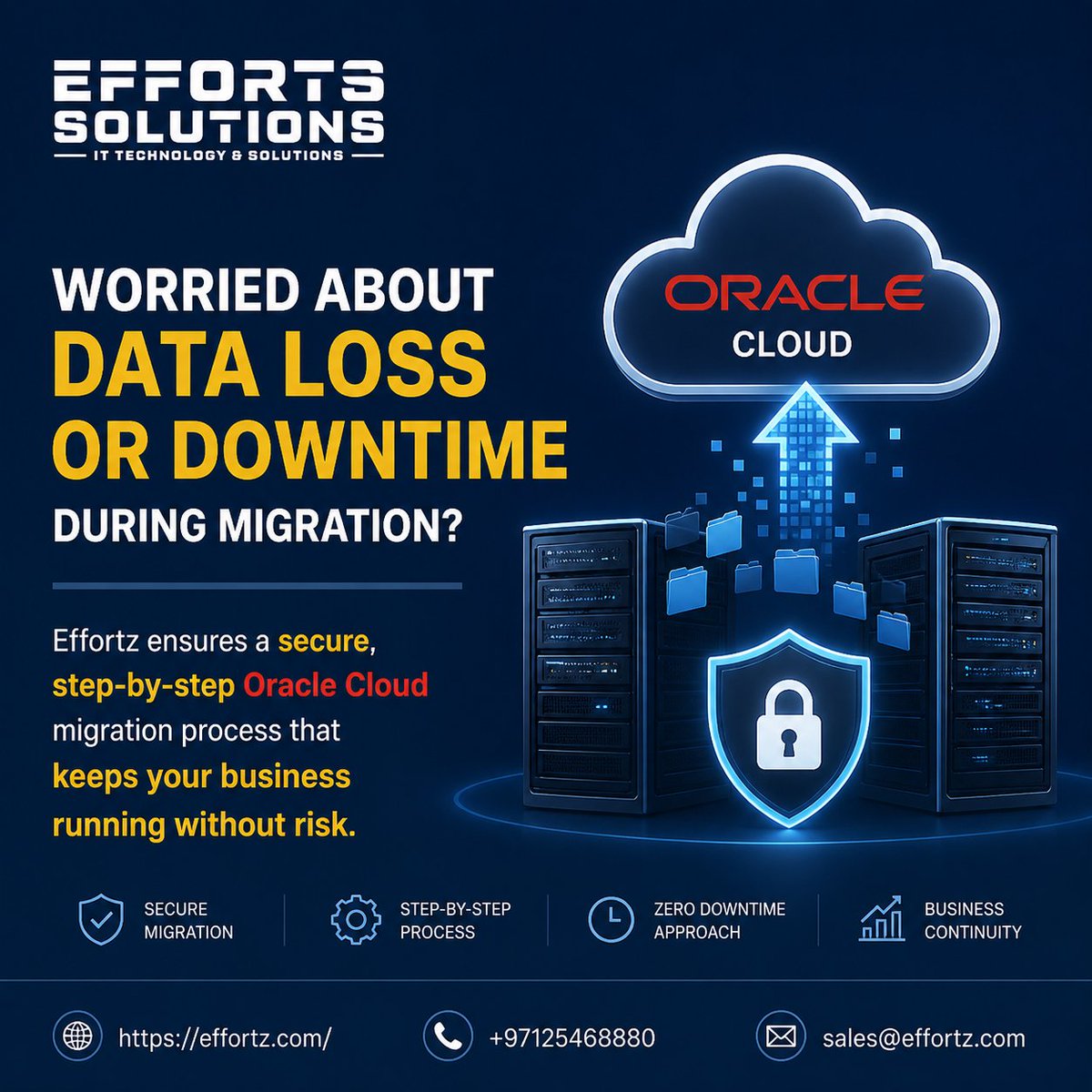 effortz's tweet photo. At Effortz, we make Oracle Cloud Migration seamless, secure &amp; zero-downtime — so your operations never skip a beat.

#OracleCloud #cloudmigration #oraclecloudmigration #itservices #datasecurity #uaebusiness #AbuDhabiBusiness #Effortz #abudhabi #uae

https://t.co/7kmD7CdDok https://t.co/mipOJJk3KJ