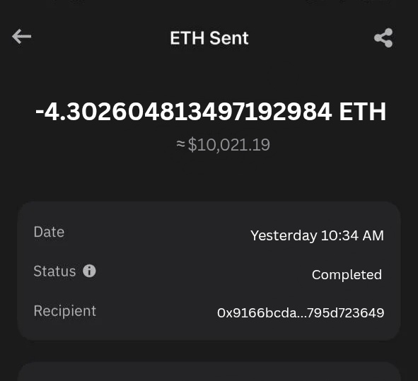 ⚡️ THE CRYPTO RAIN IS POURING! ⚡️
Another community member just got drenched in $ETH! ☔️💎

☔Winner Address: 0x916...23649
☔Transaction Hash: 0x5a7ecd9b873223d7cb823e46d2fa45b956defa7f1384dfb816451cd294649ac1

WHO’S NEXT? 👇💦
#CryptoRain #Ethereum #Giveaway #ETH #Paid
