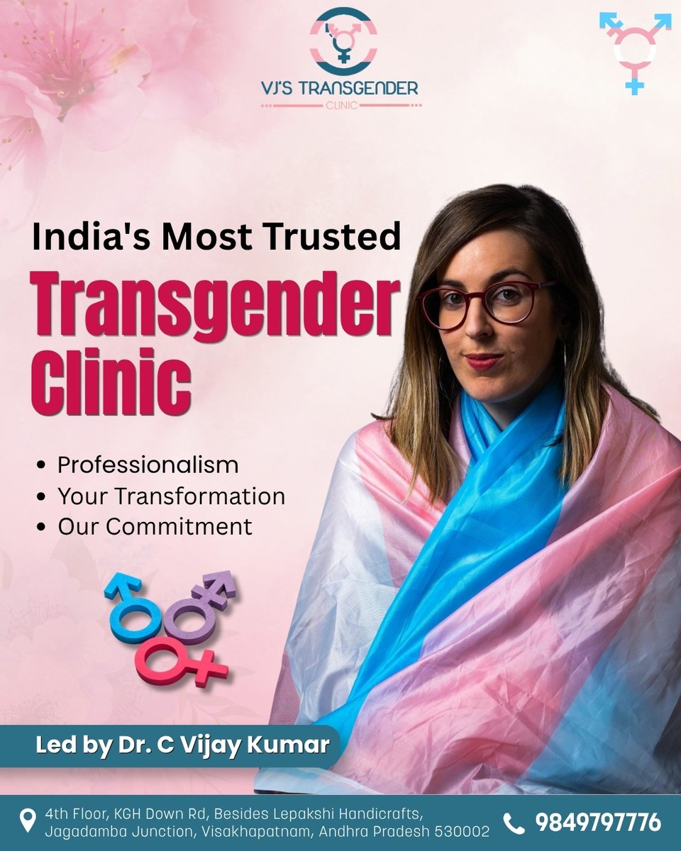 VJsTransgender's tweet photo. Compassionate transgender healthcare at 
VJ's Transgender Clinics.

📍4th Floor, KGH Down Rd, Besides Lepakshi Handicrafts, Jagadamba Junction, , Visakhapatnam, India, 530003
☎ 9849797776
🌐 https://t.co/ipKqD6ZRRt

#vjstransgenderclinics #genderaffirmation #vizaghealthcare https://t.co/lJE7TYUyko