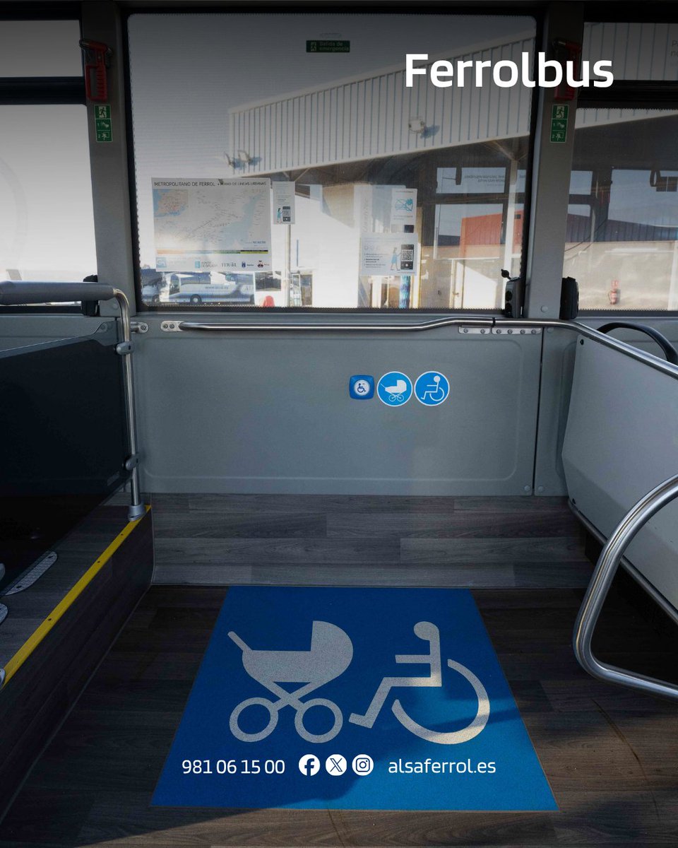 Ferrolbus's tweet photo. ¿Subes al bus con carrito? 👶

🚌 Para un viaje cómodo y seguro:

✔️ Sube por la puerta trasera, utilizando la rampa
✔️ Usa la zona reservada
✔️ Coloca bien el carrito
✔️ Activa el freno https://t.co/rtlQrQuMol
