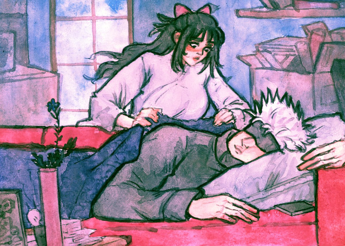 kat_ran_art's tweet photo. A caring senpai always makes sure that her annoying kohai at least sleeps well. https://t.co/sg7qYjHGdN