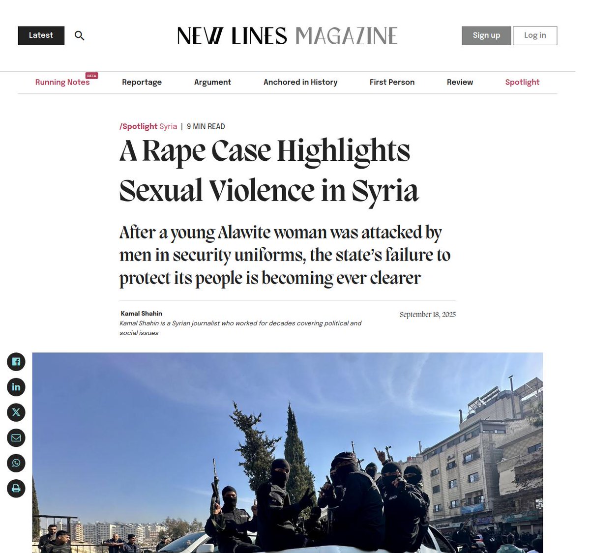 KevorkAlmassian's tweet photo. We need @RealCandaceO and @AnaKasparian to shed light on the kidnappings of Alawite women by armed men linked to the Trump-installed, al-Qaeda regime in Syria.

Our Armenian grandmothers were enslaved in the same way during the genocide. We have a duty to speak up for Alawite women now.