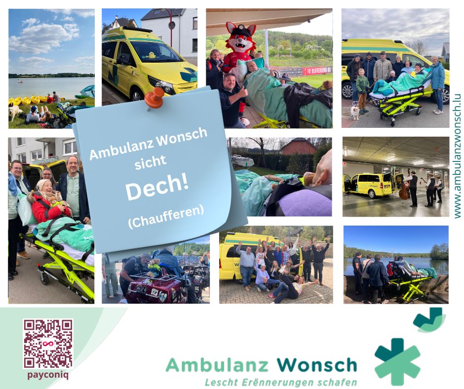 Would you like to help make special wishes come true from time to time?

Are you a driver with the fire brigade, police, or ambulance service? Then we are looking for you!

With your commitment, you help people simply escape everyday worries one more time
 ambulanzwonsch.lu/lu/become-a-vo…