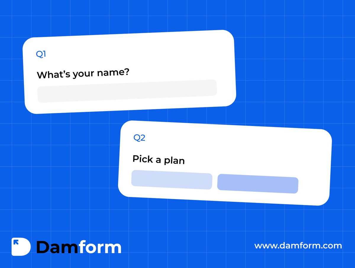 getdamform's tweet photo. We built a form builder that asks one question at a time.  No walls of fields. No drop-off. Just answers.  That's @getdamform, and we're just getting started. https://t.co/oz1kdOgfiR
