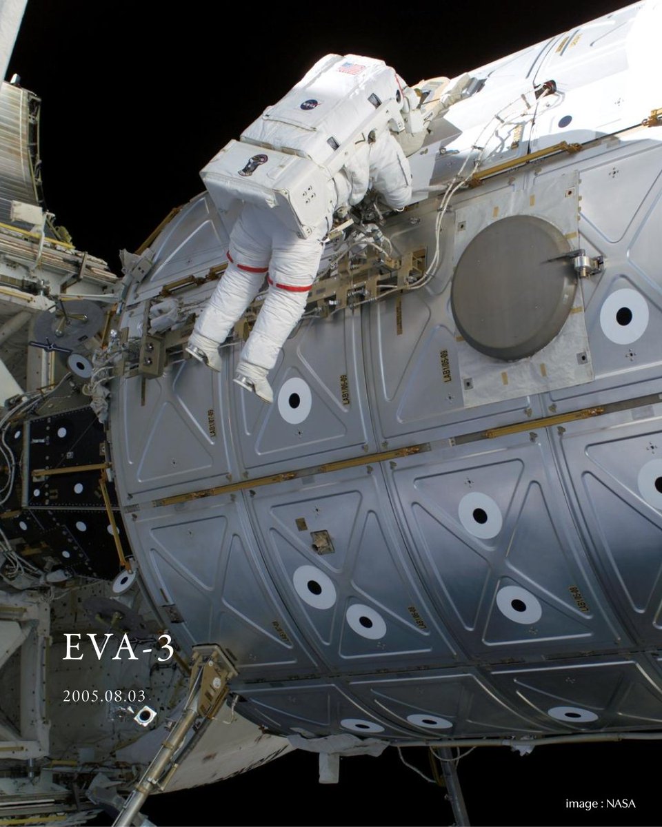 thelessonjp's tweet photo. EVAとは、宇宙飛行士が宇宙船や国際宇宙ステーションの外で行う「船外活動」のこと。

宇宙飛行士は気密宇宙服を着て、命綱で宇宙船や国際宇宙ステーションとつながりながら、修理・組み立て・観測等を行う。

野口聡一は、2005年のスペースシャトル・ディスカバリーによるSTS-114ミッションで3回、2021年のISS第64次長期滞在中に1回の計4回のEVAを経験している。3回目から4回目までの間隔は15年214日で、個人による船外活動の最長間隔としてギネス世界記録に認定された。

ー

EVA refers to “Extravehicular Activity,” or work performed by astronauts outside a spacecraft or the International Space Station.

Astronauts wear pressurized spacesuits and remain connected to the spacecraft or the International Space Station by safety tethers while carrying out repairs, assembly work, and observations.

Soichi Noguchi completed four EVAs in total: three during the STS-114 mission aboard Space Shuttle Discovery in 2005, and one during ISS Expedition 64 in 2021. The interval between his third and fourth EVAs was 15 years and 214 days, which was recognized by Guinness World Records as the longest time between spacewalks by an individual.

#野口聡一 #soichinoguchi