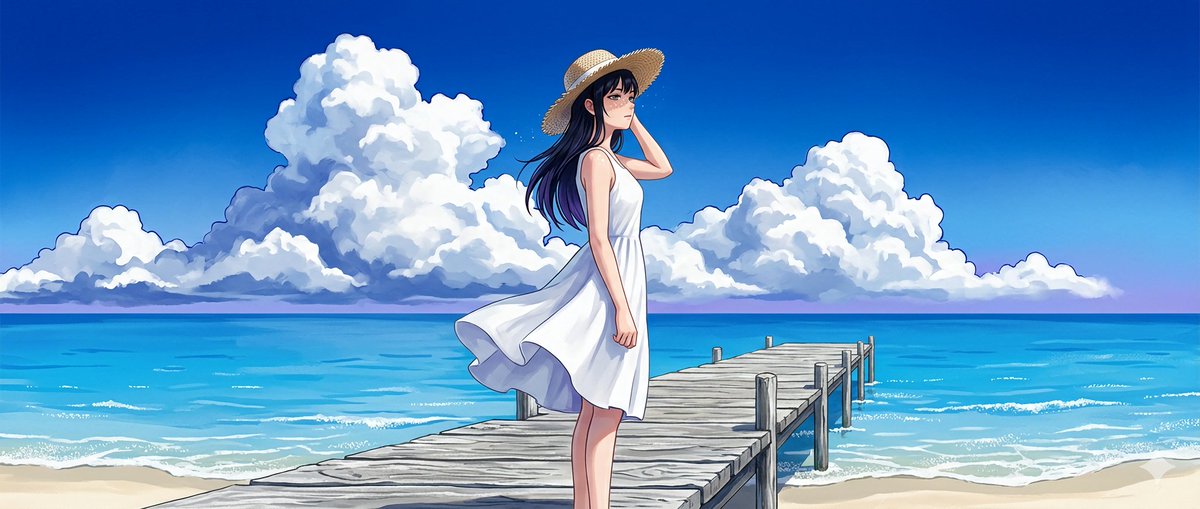 参加させていただきます(*´˘`*)✨ ​光が飽和する21:9の境界線。 入道雲