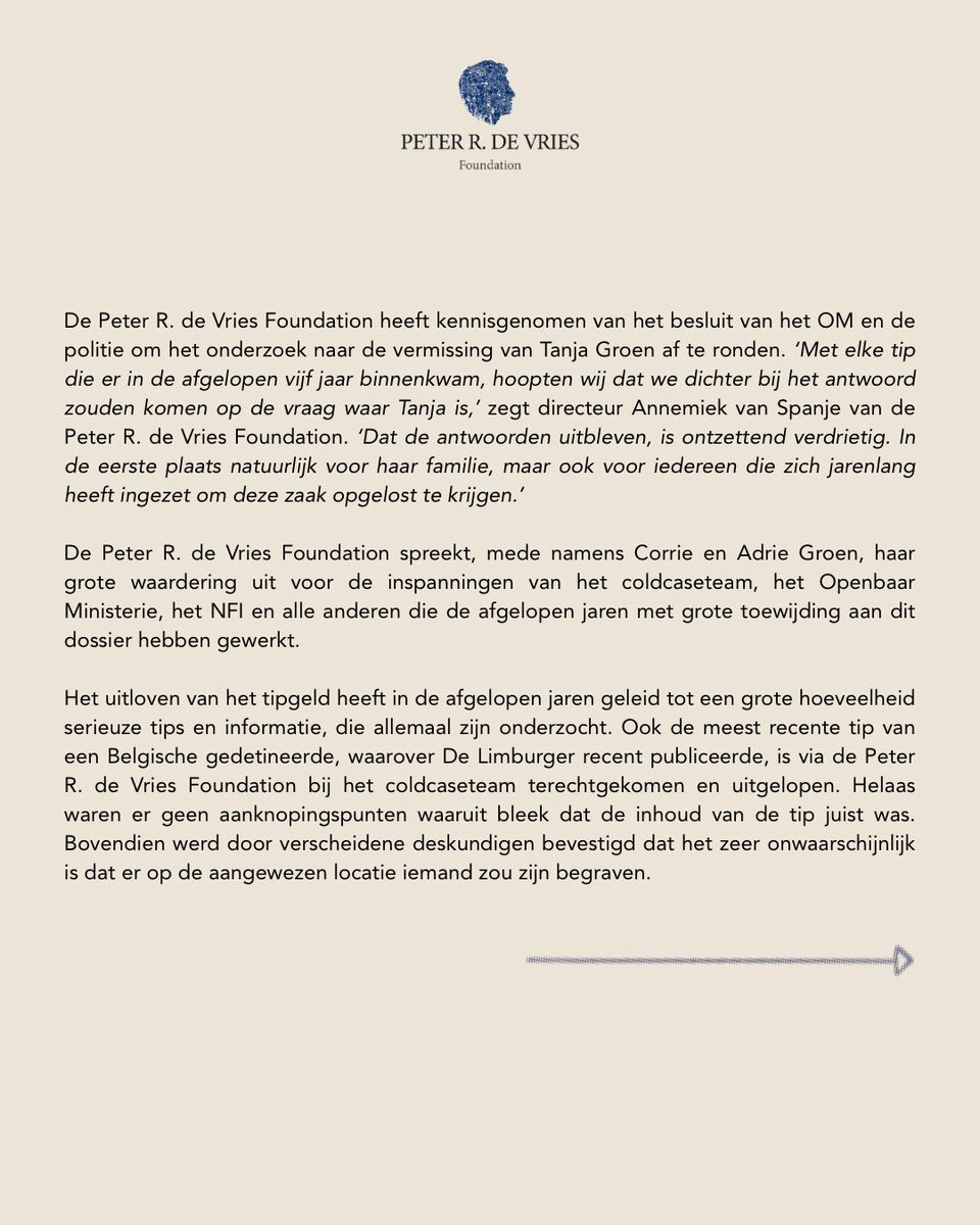 Peter R. de Vries Foundation tweet media