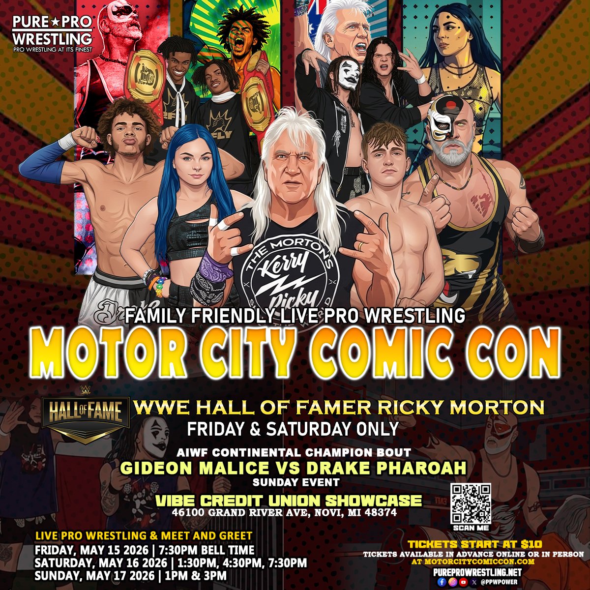 PPWPower's tweet photo. THIS SATURDAY!
PPW takes over Novi, MI for @MotCityComicCon and Holland, MI for #PPWBattleTested.
Join us for a full night of fun and nonstop action across Michigan.๏ธGet your tickets today! ๐ฅ
๐๏ธ https://t.co/z5kYiORAhK
#michigan #prowrestling https://t.co/a71vN4ypk3