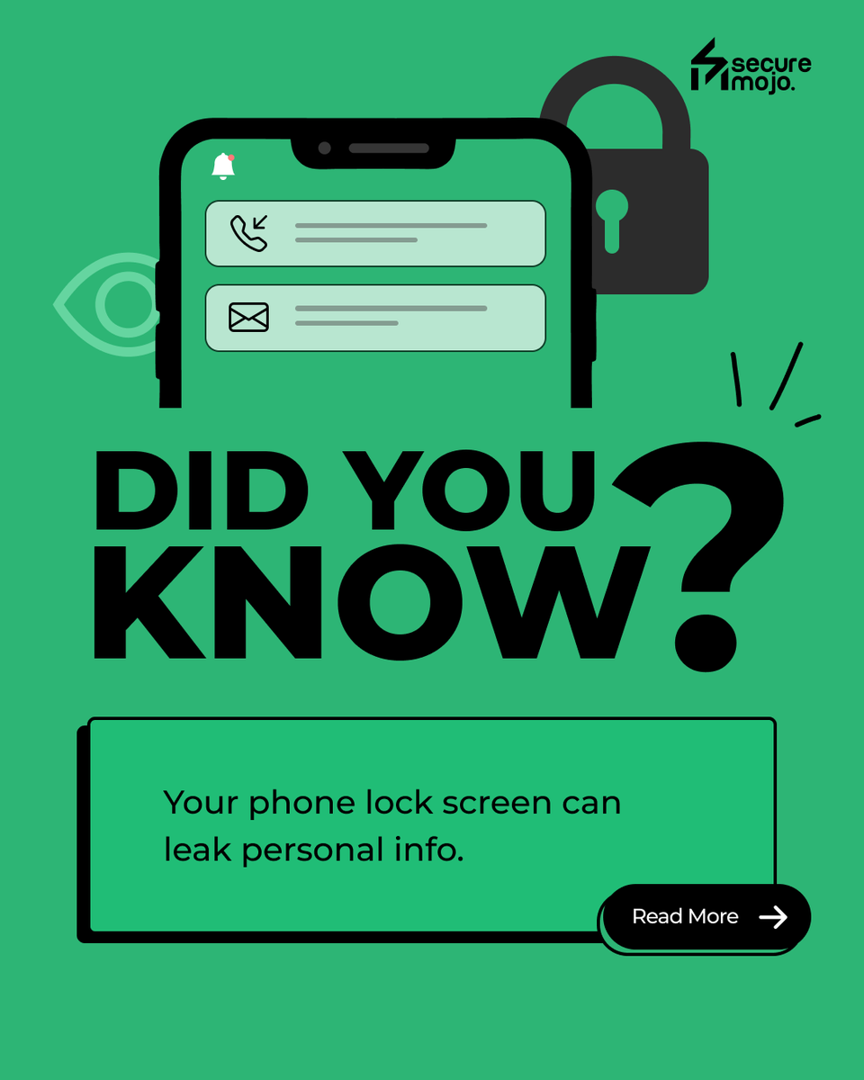 SecureMojo's tweet photo. Your phone is locked 🔒
Your notifications aren’t 👀 

#securemojo #Cybersecurity #OnlineSafety #DigitalHygiene #OnlineProtection #CyberSmart #cybersafe #LockScreenPrivacy #NotificationLeak #ScreenPrivacy #didyouknow https://t.co/IuuXiY5b10