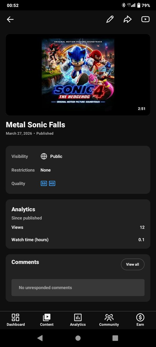 RobKennedyMuSic's tweet photo. The comparison between the song #MetalSonicFalls on my #YouTube channel a month ago vs the one 3 days ago on the channel @amuse_io made for me which is a topic channel. https://t.co/mN93Ce0HZZ