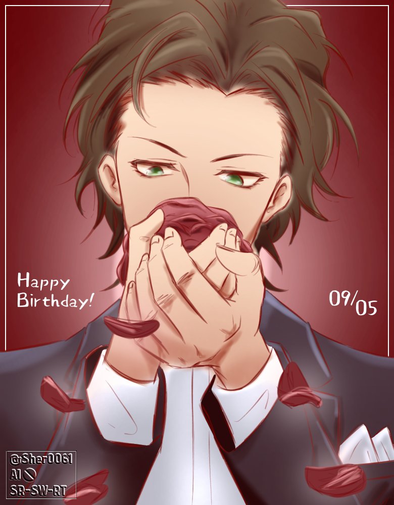 Happy belated birthday, dear #albertjamesmoriarty 💌🍷🌹
#アルバート・ジェームズ・モリアーティ誕生祭2026

He's holding a rose, okay? Even that's not really like one