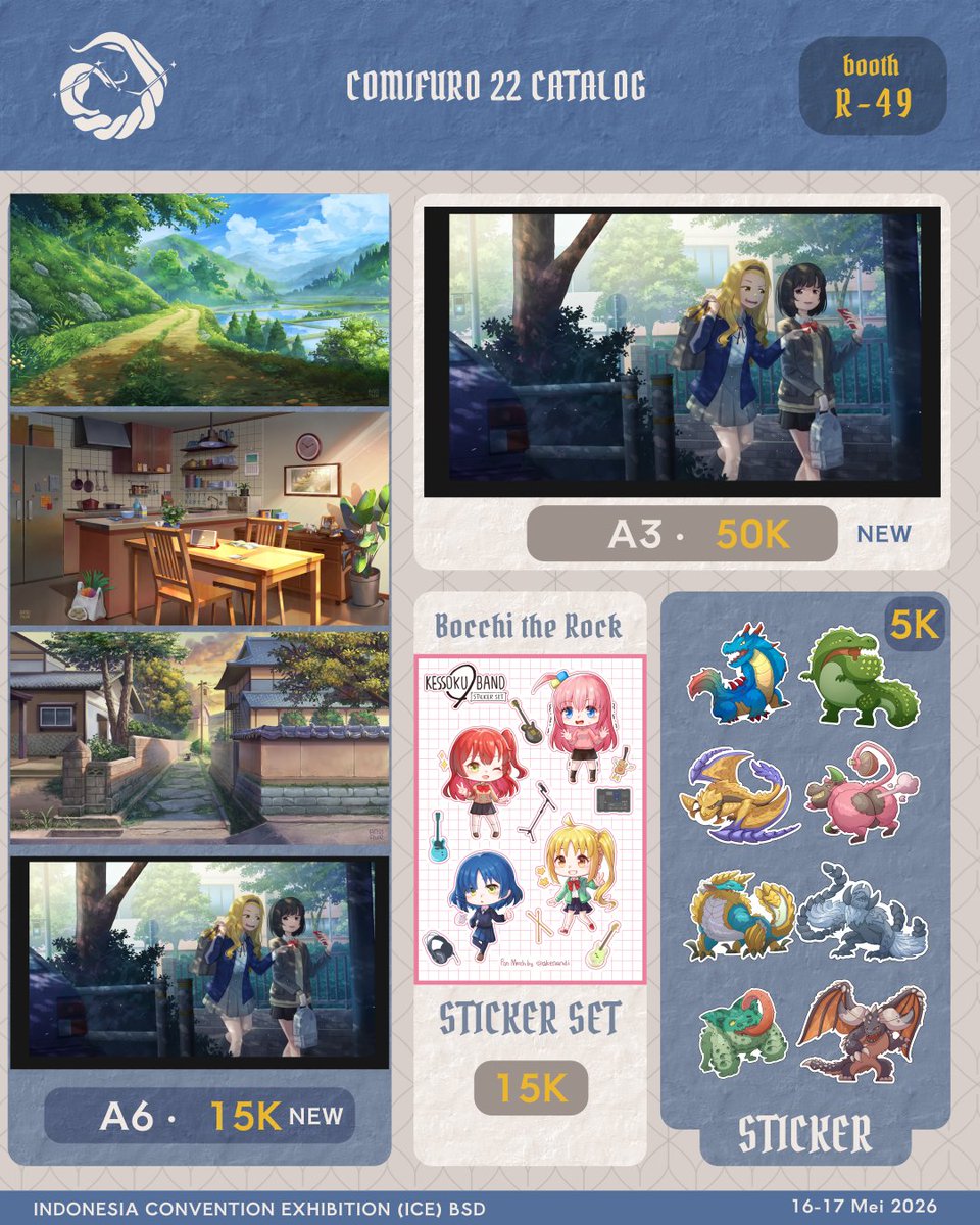 TrinketsGuild's tweet photo. Our catalog for #CF22 more to come (1/2).
We're fantasy enjoyer whether it's games or movies or anime. visit us at

Table : R-49ab
ICE BSD, both days

#comifuro22 https://t.co/uKIWJ50drk