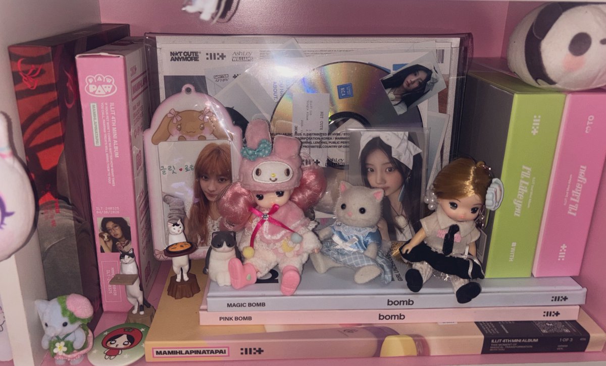 ppangryon's tweet photo. more shelf remodeling :3 i really like my illit corner https://t.co/upZDhPWXDg