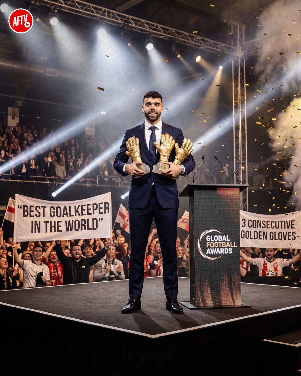 AFTVMedia's tweet photo. 𝐎𝐅𝐅𝐈𝐂𝐈𝐀𝐋: 𝐃𝐀𝐕𝐈𝐃 𝐑𝐀𝐘𝐀 𝐒𝐄𝐂𝐔𝐑𝐄𝐒 𝐓𝐇𝐄 𝐆𝐎𝐋𝐃𝐄𝐍 𝐆𝐋𝐎𝐕𝐄! 🏆 

Three seasons, three Golden Gloves. A wall that cannot be breached and the heartbeat of our defense.

Our Number 1. 🧤🔴 https://t.co/HNxBzA0yZu
