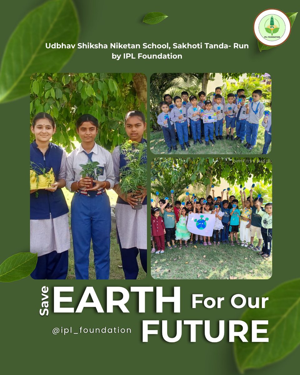 IcroIpl's tweet photo. Young minds, greener futures 🌱🌍

Students of Udbhav Shiksha Niketan School, Sakhoti Tanda participated in plantation and environmental awareness activities, taking small but meaningful steps towards a sustainable tomorrow. 💚

#SaveEarth #environmentalawareness #iplfoundation https://t.co/WHE7pVt53y