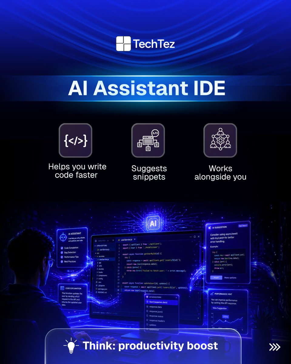 TechtezLLP's tweet photo. AI is no longer just assisting developers it’s starting to review, reason, and ship code. 

Teams that adapt early will build faster, leaner, and smarter. 

#AI #SoftwareEngineering https://t.co/pA1xZDnxVC