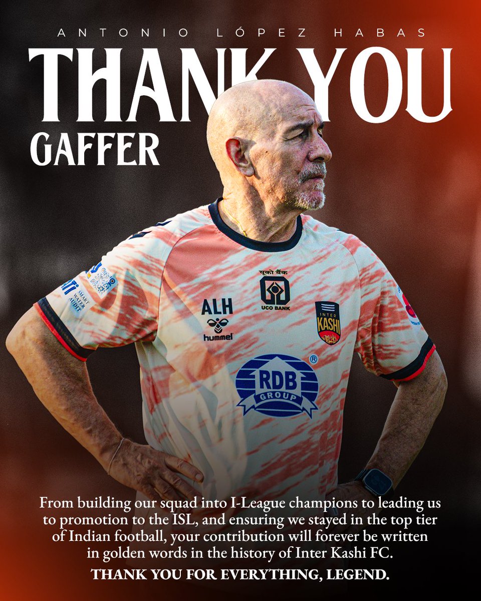 InterKashi's tweet photo. Thank you, Gaffer. Your legacy will forever remain a part of Inter Kashi history. 🧡

#InterKashi #Kashi #HarHarKashi #ISL12 #indianfootball https://t.co/v9n6MF2pTy