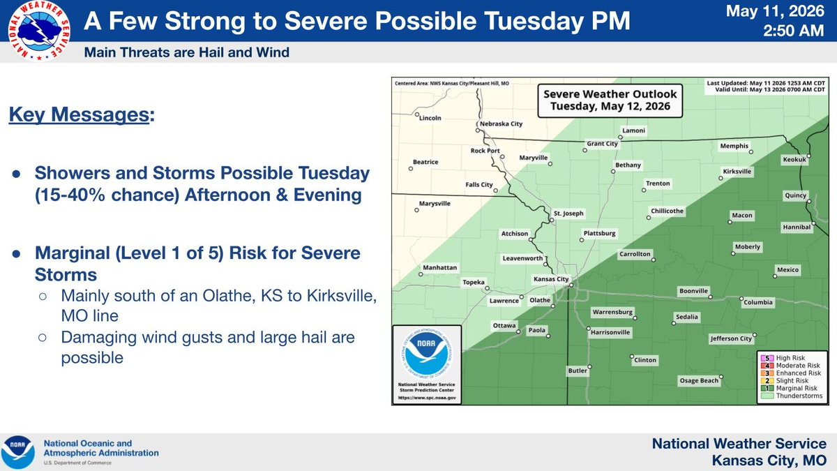 A few strong to severe storms are possible Tuesday afternoon and ...