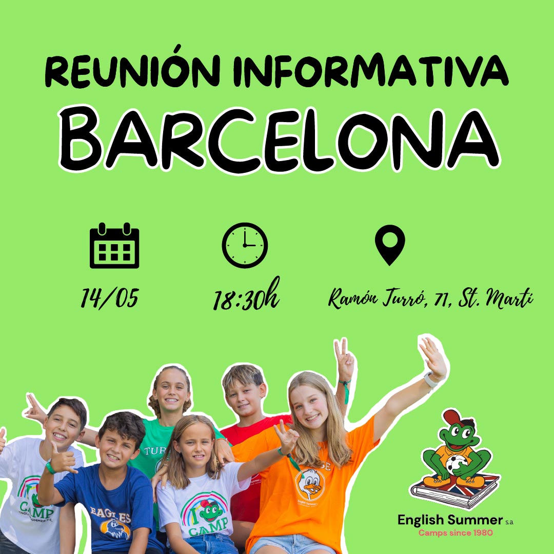EnglishSummerSA's tweet photo. ¿Aún tienes dudas sobre los #campamentos de verano? 🏕️ Este jueves te esperamos en Barcelona para informarte de todos los detalles.🐸
🕡14/05, 18:30h
📍 C/Ramón Turró, 71
¡Última reunión informativa presencial de la temporada! Confirma asistencia⬇️
https://t.co/iepuXp7i34 https://t.co/yzRRCIM6Ra